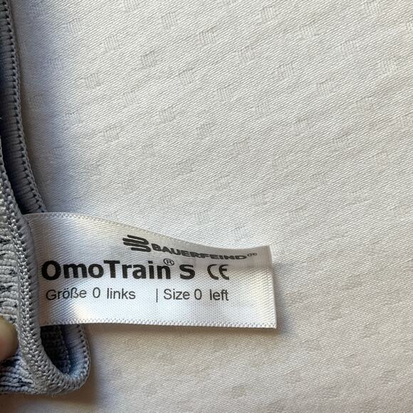Bauerfeind OmoTrain Shoulder Support, Left 0, Titanium/Gray with Blue Accents - Picture 5 of 7